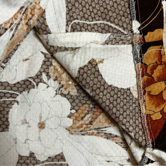 Vintage 70s F.A.Chatta Brown Floral Maxi Skirt 26 Waist 💜Host Pick - Picture 11 of 14